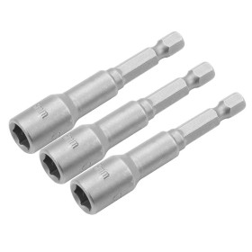 TOLSEN SET 3 pz INSERTI A BUSSOLA MAGNETICI ATTACCO 1/4 poll. mm. 10
