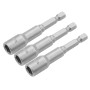 TOLSEN SET 3 pz INSERTI A BUSSOLA MAGNETICI ATTACCO 1/4 poll. mm. 10