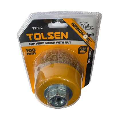 TOLSEN SPAZZOLA ACCIAIO A TAZZA CON FILETTO MM. 100 FORO M14