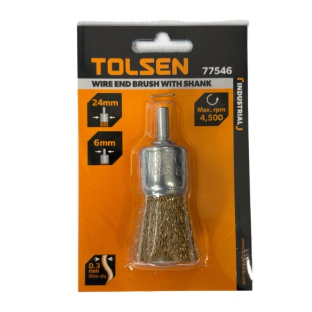 TOLSEN SPAZZOLA PER TRAPANO FRONTALE CON GAMBO MM. 24
