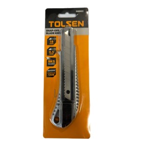 TOLSEN TAGLIERINO CUTTER IN METALLO CON PULSANTE PIATTO LAMA INOX MM. 18