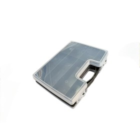 VALIGETTA DOPPIA MULTIUSO MODELLO SATURN NERO IN PLASTICA CM. 28x21,5x6