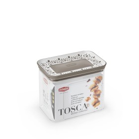 STEFANPLAST RECTANGULAR JAR TOSCA 1,2LT WHITE / LIGHT TAUPE ...
