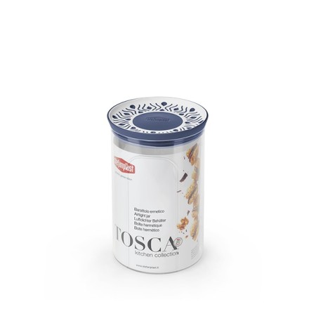 STEFANPLAST ROUND JAR TOSCA 1,2LT WHITE / PALACE BLUE