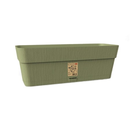 STEFANPLAST BALCONETTA VASO IN PLASTICA ETHICA COLORE VERDE OLIVA cm. 50x18x17h.