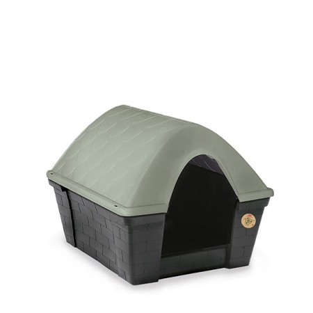 STEFANPLAST CUCCIA PER CANI CASA FELICE MEDIA GREEN LINE GRIGIO ARDESIA cm. 82x68x62h.