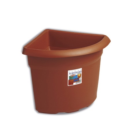 STEFANPLAST FIORIERA ANGOLARE DI PLASTICA MEDITERRANEO TERRA COTTA cm. 45x45x40h