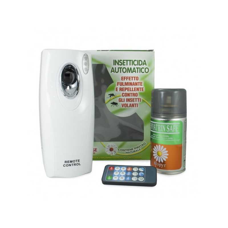 Ecospray - Insetticida aerosol, Bomboletta Automatica Pronta all'Uso per Erogazione di Insetticida, a Base di Piretro, ad Azione Abbattente, Adatta agli Ambienti Interni e di Passaggio, 250 ml
