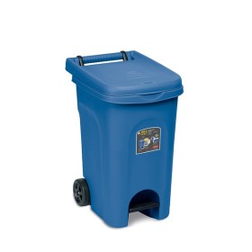 STEFANPLAST URBAN ECO SYSTEM BIDONE CON RUOTE E PEDALE BLU CAPRI LT. 60 cm. 51x40x65h.