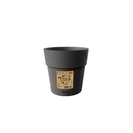 STEFANPLAST VASO ETHICA DI PLASTICA COLORE GRAFITE cm. 15x15h.