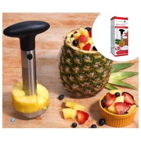 TAGLIA E AFFETTA ANANAS CON MISURAFETTE IN ACCIAIO INOX