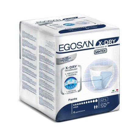 EGOSAN X-DRY PANNOLONI PANTS IPER INCONTINENZA TAGLIA L PZ. 6