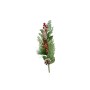 PICK BACCHE CON RAMI E PIGNA PER DECORO NATALIZIO  CM. 63 M.859 ROSSO