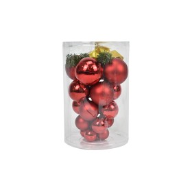 PIGNA 21 SFERE PALLINE DI NATALE DI VARIE MISURE LUC/MATT ROSSO