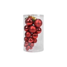 PIGNA 25 SFERE PALLINE DI NATALE DI VARIE MISURE LUC/MATT ROSSO