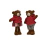PUPAZZO DI NATALE ORSO BOY&GIRL COLORE ROSSO CM. 40