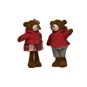 PUPAZZO DI NATALE ORSO BOY&GIRL COLORE ROSSO CM. 40