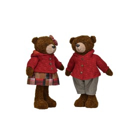 PUPAZZO DI NATALE ORSO BOY&GIRL COLORE ROSSO CM. 50