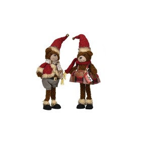 PUPAZZO DI NATALE ORSO BOY&GIRL COLORE ROSSO CM. 62