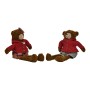 PUPAZZO DI NATALE ORSO BOY&GIRL CON GAMBE LUNGHE COLORE ROSSO CM. 54