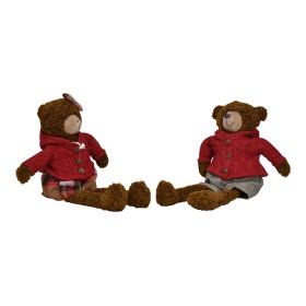 PUPAZZO DI NATALE ORSO BOY&GIRL CON GAMBE LUNGHE COLORE ROSSO CM. 54
