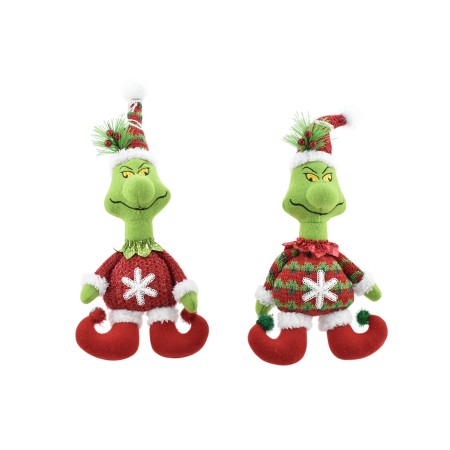PUPAZZO PERSONAGGIO NATALIZIO DI COLORE VERDE CM. 28