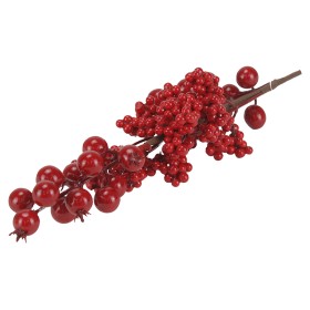 RAMO BACCHE DI NATALE PER DECORAZIONE CASA COLORE ROSSO