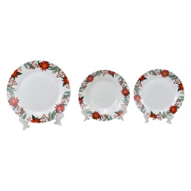 SERVIZIO 18 PZ PIATTI TONDO DI PORCELLANA DECORO NATALIZIO