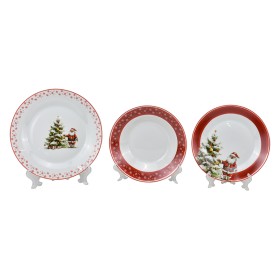 SERVIZIO 18 PZ PIATTI TONDO DI PORCELLANA DECORO NATALIZIO