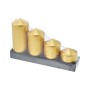 SET 4 CANDELE PILLAR DI NATALE COLORE  ORO
