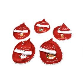 SET BABY BAVAGLINO E CAPPELLO DI NATALE 5 MODELLI ASSORTITI