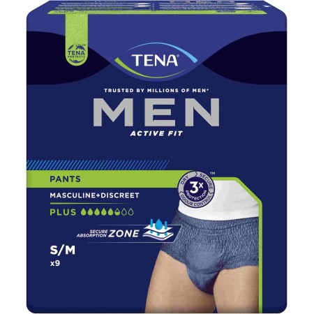 TENA MEN PANTS PLUS TAGLIA S/M 9 PEZZI