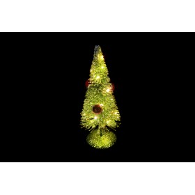 ALBERO NATALE LUMINOSO CON  20LED A BATTERIA CON TIMER PE CM. 9X17-20