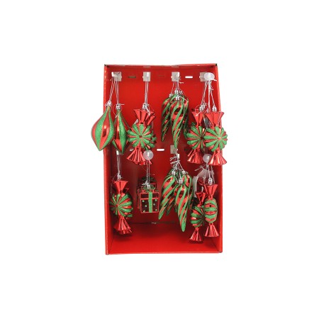 APPENDINO DECORO NATALE COLORE ROSSO/VERDE 4 ASSORTITI
