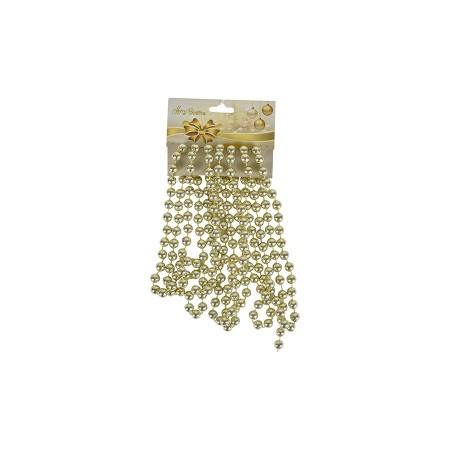 GHIRLANDA DI PERLINE PER DECORO NATALIZIO COLORE CHAMPAGNE CM. 1x270