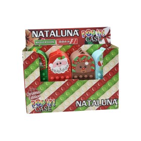 PENNA IN SILICONE CON DECORO NATALIZIO CM. 20x8x4 4 COLORI ASSORTITI