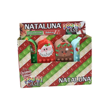PENNA IN SILICONE CON DECORO NATALIZIO CM. 20x8x4 4 COLORI ASSORTITI