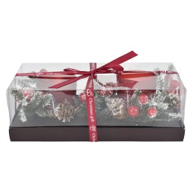 PORTA CANDELA DI NATALE 2F COLORE ROSSO CM. 22,3x11,3x7,5