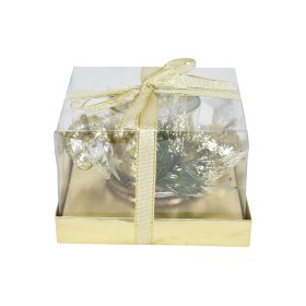 PORTA CANDELA DI NATALE COLORE ORO CM. 11,3x11,3x7,5