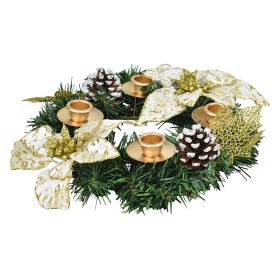 PORTA CANDELA TONDO CON STELLA NATALE CM. 30