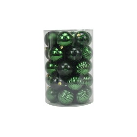 SET 34 SFERE PALLINE DI NATALE COLORE VERDE SCURO CM. 8