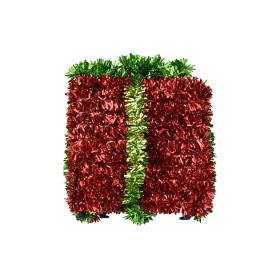 APPENDINO DECORO NATALE A FORMA PACCO REGALO CM. 9x12 M.2043 ROSSO/VERDE