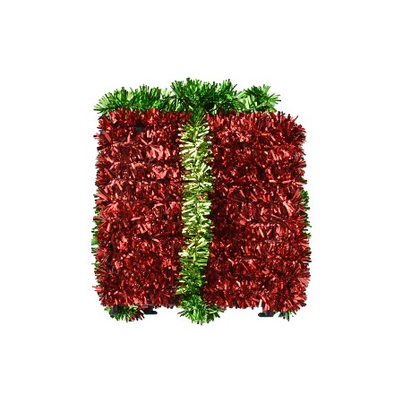 APPENDINO DECORO NATALE A FORMA PACCO REGALO CM. 9x12 M.2043 ROSSO/VERDE