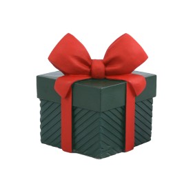 Nataluna Base per Albero di Natale a Forma di Pacco Regalo Verde e Rosso – 36x36x47h cm
