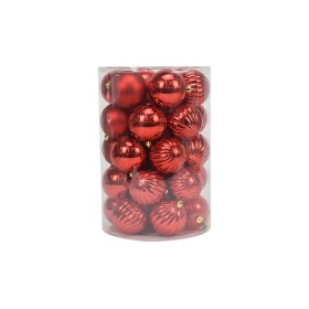 SET 34 PZ SFERA PALLINA DI NATALE DIAM. 8 CM. M.5026 COLORE ROSSO