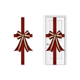 NATALUNA FIOCCO PER PORTA CON NASTRO DI COLORE ROSSO/ORO CM. 45x75 NATALUNA FIOCCO PER PORTA CON NASTRO DI COLORE ROSSO/ORO CM. 45x75