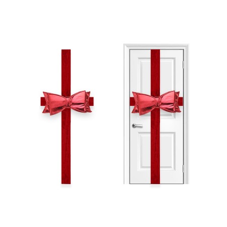 NATALUNA FIOCCO PER PORTA DI COLORE ROSSO CM. 20x48