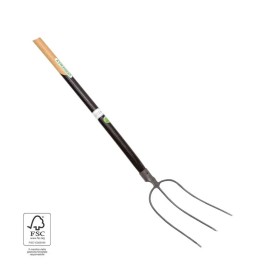 VERDEMAX FORCA 3 DENTI IN ACCIAIO TEMPERATO VERNICIATO CON MANICO IN LEGNO CM. 140