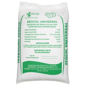 Zeocol Universal – Zeolite Naturale con Alto Silicio (SiO2 63%) – Capacità Cationica Elevata – Sacco 25 kg