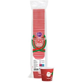CLENDY BICCHIERINI CAFFE IN CARTA DECORO BABBO NATALE 50 PEZZI